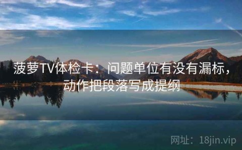 菠萝TV体检卡：问题单位有没有漏标，动作把段落写成提纲