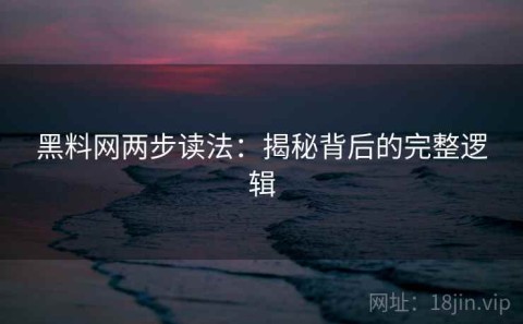 黑料网两步读法：揭秘背后的完整逻辑