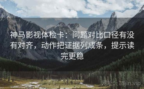 神马影视体检卡：问题对比口径有没有对齐，动作把证据列成条，提示读完更稳