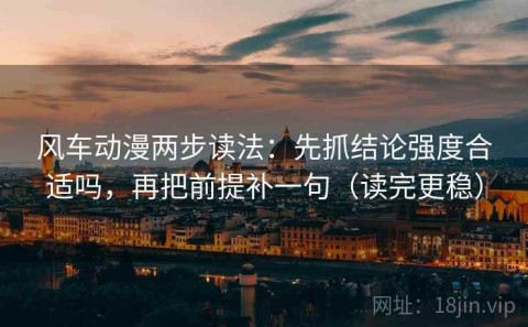 风车动漫两步读法：先抓结论强度合适吗，再把前提补一句（读完更稳）