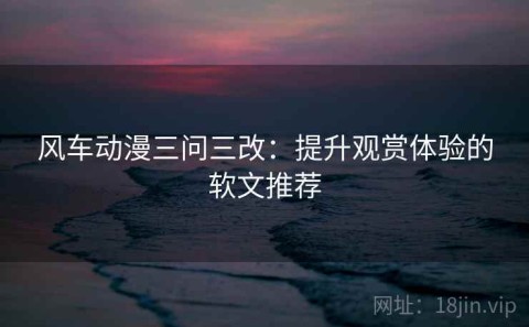 风车动漫三问三改：提升观赏体验的软文推荐
