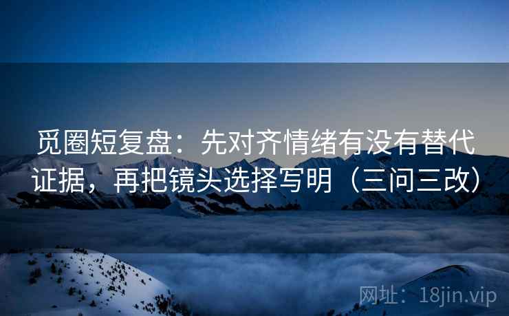 觅圈短复盘：先对齐情绪有没有替代证据，再把镜头选择写明（三问三改）