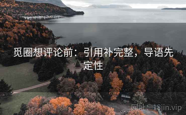 觅圈想评论前：引用补完整，导语先定性