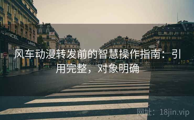 风车动漫转发前的智慧操作指南：引用完整，对象明确